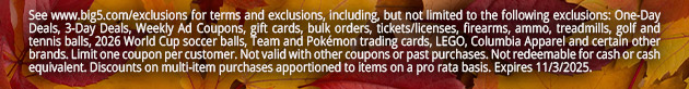 See www.big5.com/exclusions