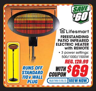 Lifesmart Freestanding Patio Infrared Heater with Remote