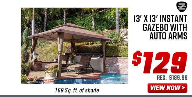 Z-Shade 13' x 13' Instant Gazebo with Auto Arms