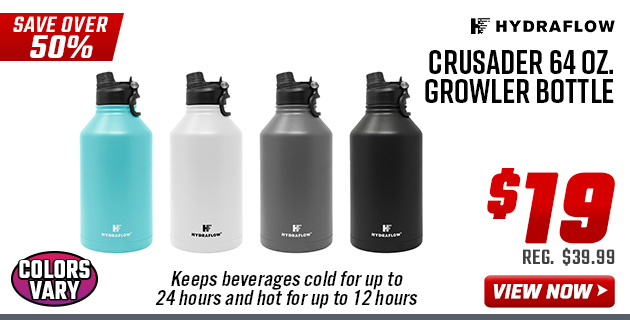 Hydraflow Crusader 64 oz. Growler Bottle