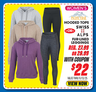 Women's Pacific Trail Luxe Rib Hooded Top or Swiss Alps Fur Lined Leggings