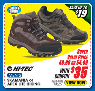 Hi-Tec Skamania or Apex Lite Men's Hiking Boots
