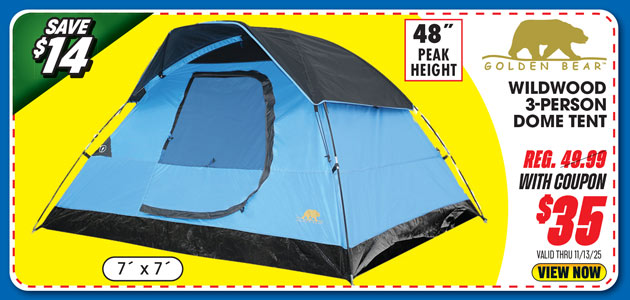 Golden Bear Wildwood 3-Person Dome Tent