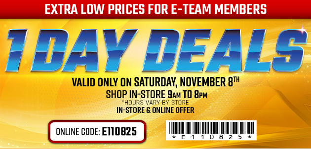 One Day Deals - Saturday, November 8, 2025