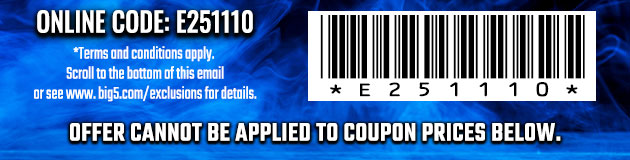 $5 off $25. Exclusions apply. Use code E251110