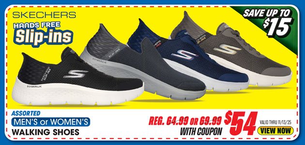 Skechers Hands Free Slip-ins: Go Walk Flex No-Hands Men's or Women's Walking Shoes
