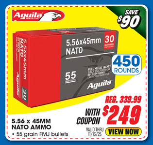 Aguila 5.56 x 45mm NATO 55GR 450 Round