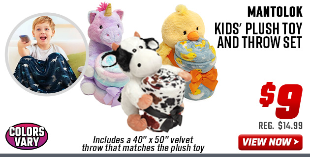 Mantolok Kids' Plush Toy and Throw Set