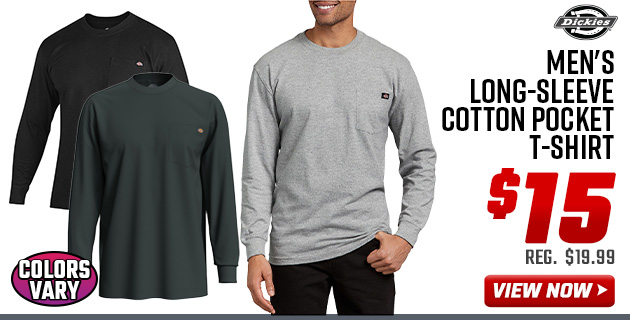 Dickies Men's Long-Sleeve Cotton Pocket T-Shirt