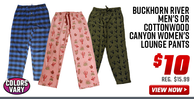 Buckhorn River Men's or Cottonwood Canyon Women's Lounge Pants