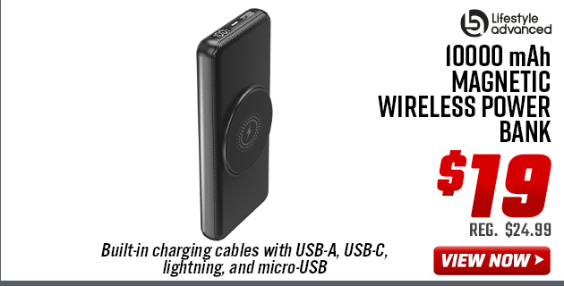Lifestyle Advanced 10000 mAh Magnetic Wireless Power Bank