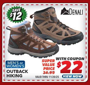 Denali Outback Men's or Women's Hiking Boots