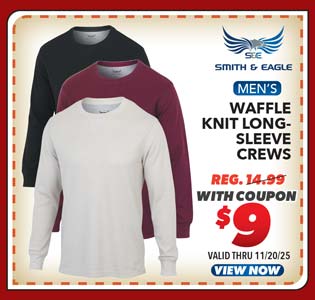 Smith & Eagle Men's Waffle Crew Shirt