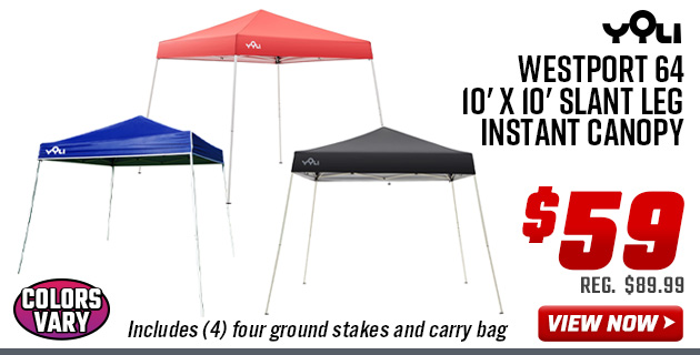 Yoli Westport 64 10' x 10' Slant Leg Instant Canopy