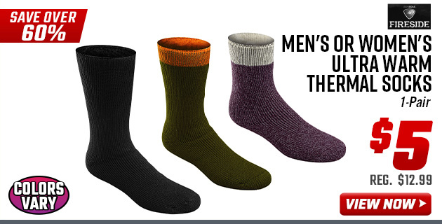 Fireside Men's or Women's Ultra Warm Thermal Socks