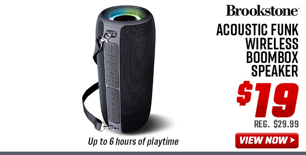Brookstone Acoustic Funk Wireless Boombox Speaker