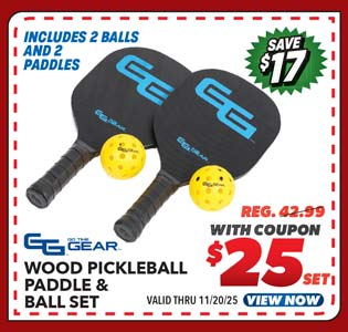 Go Time Gear Wood Pickleball Paddle and Ball Set