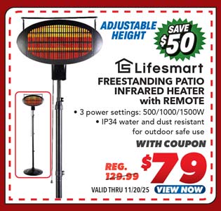 Lifesmart Freestanding Patio Infrared Heater with Remote