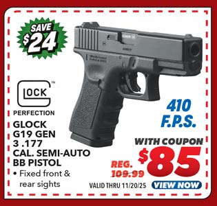 Umarex Glock G19 Gen 3 .177 Caliber Semi-Auto BB Pistol