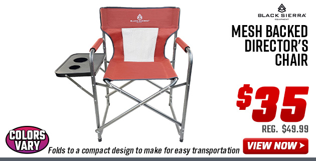 Black Sierra Mesh Backed Director's Chair