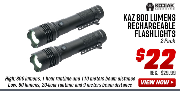 Kodiak Kaz 800 Lumens Rechargeable Flashlights