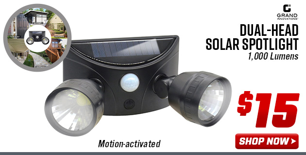 Grand Innovations Dual-Head Solar Spotlight