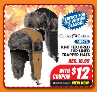 Clear Creek Men's Knit Textured Fur-Lined Trapper Hat