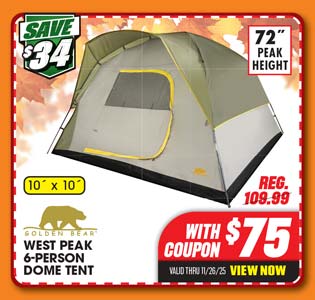 Golden Bear West Peak 6-Person Dome Tent