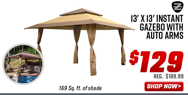 Z-Shade 13' x 13' Instant Gazebo with Auto Arms