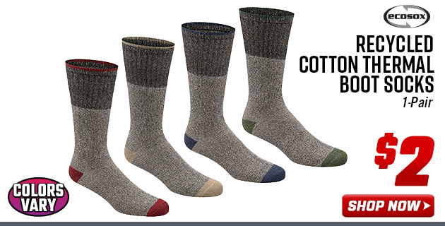 Ecosox Recycled Cotton Thermal Boot Socks