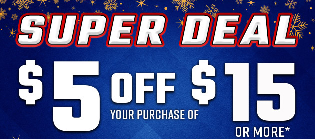 $5 off $15. Exclusions apply. Use code E251130