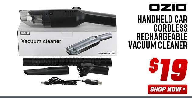OZIO Handheld Car Cordless Rechargeable Vacuum Cleaner