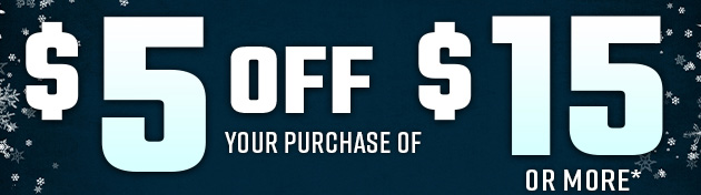 $5 off $15. Exclusions apply. Use code E251214