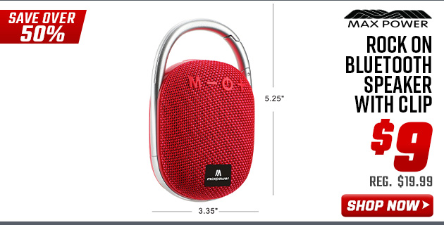 Max Power Rock On Bluetooth Speaker with Clip