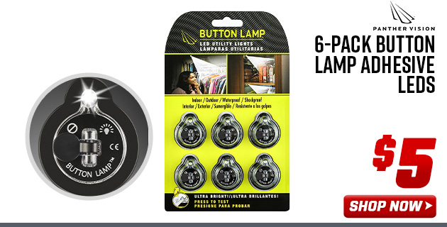 Panther Vision 6-Pack Button Lamp Adhesive LEDs
