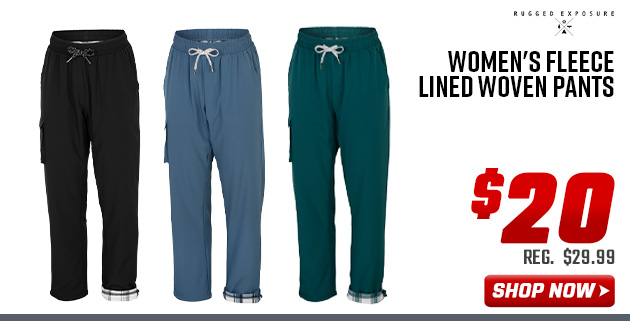 Rugged Exposure Women's Fleece Lined Woven Pants