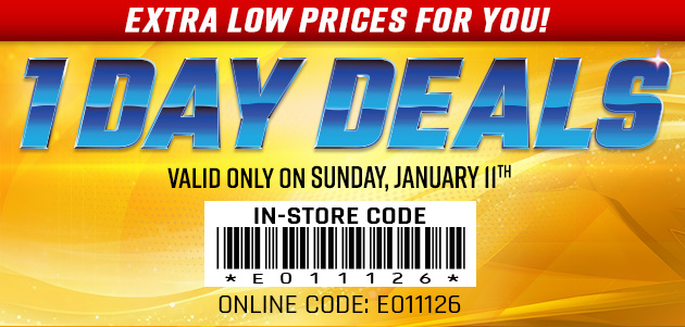 One Day Deals - Sunday, January 11th 2026