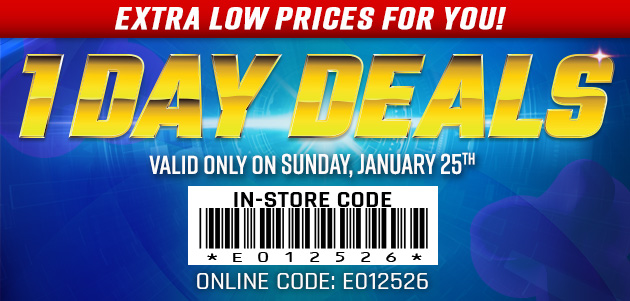 One Day Deals - Sunday, January 25, 2026