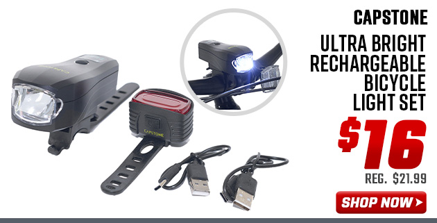 Capstone Ultra Bright Rechargeable Bicycle Light Set