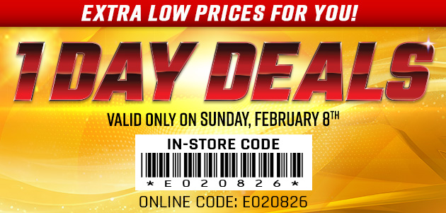 One Day Deals - Sunday, February 8, 2026