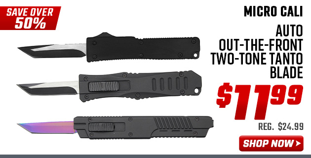 Micro Cali Auto Out-The-Front Two-Tone Tanto Blade 