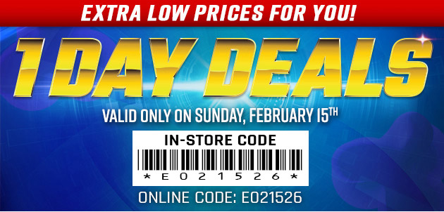 One Day Deals - Sunday, February 15, 2026