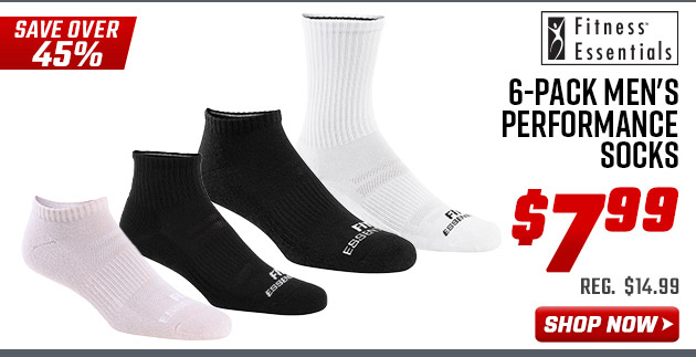 Fit Essentials 6-Pack Men's Performance Socks