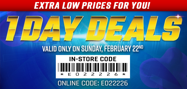 One Day Deals - Sunday, February 22, 2026