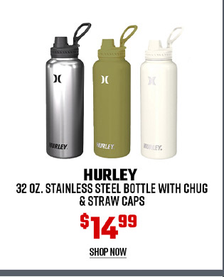 Hurley 32 oz. Stainless Steel Bottle with Chug & Straw Caps