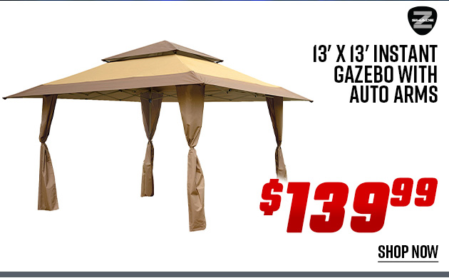 Z-Shade 13' x 13' Instant Gazebo with Auto Arms