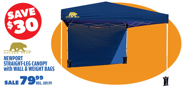 Golden Bear Newport Straight-Leg Canopy with Wall & Weight Bags
