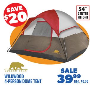 Golden Bear Wildwood 4-Person Dome Tent
