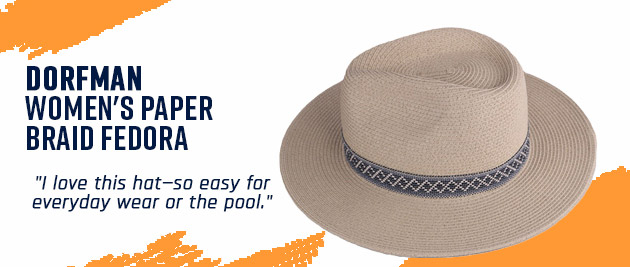 Dorfman Women's Paper Braid Fedora