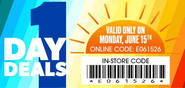 One Day Deals - Monday, June 15, 2026